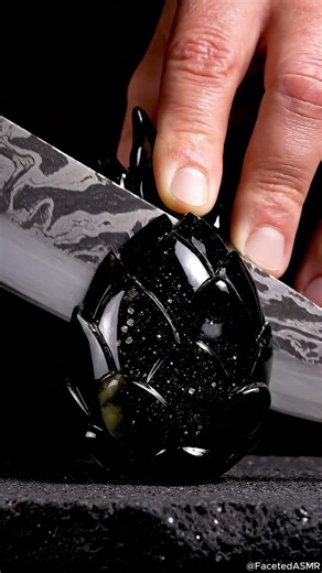 Obsidian Dragon Fruit Cutting ASMR 🐉 | Oddly Satisfying #asmr #satisfying #oddlysatisfying #obsidian