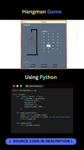 Hangman Game Using Python 🎮 | GUI Project #shorts #coding #programming #python #hangman #learnpython