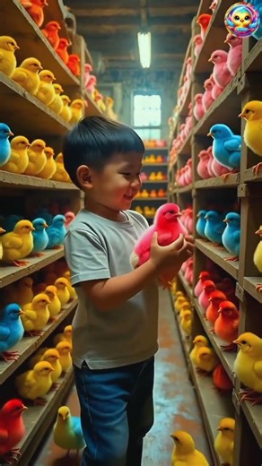 Colorful Chick Melt Your Heart 🐥 #birds #chicks #animals