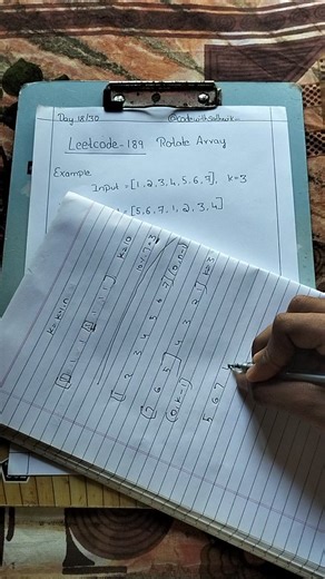 Sathwik bhat on Instagram: "Day 18/30: LeetCode 189 – Rotate Array 🔄 Ever wondered how to rotate an array efficiently? Instead of moving elements one by one, we use reverse tricks to rotate in O(n) time and O(1) space! Step 1: Reverse the whole array Step 2: Reverse first k elements Step 3: Reverse the rest n-k elements Boom! Your array is rotated perfectly. 💡 Pro tip: Don’t forget k = k % n — it handles cases where k > n. Follow for more coding tips: @codewithsathwik_ #datastructuresandalgori