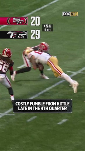 Falcons force the fumble to hand the 49ers their 1st loss of the season #falcons #49ers #football