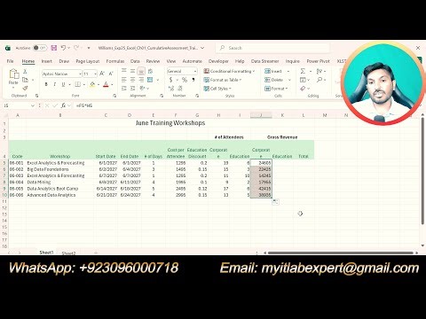 Exp25_Excel_Ch01_CumulativeAssessment_Training | Excel Chapter 1: Grader Cumulative - Training