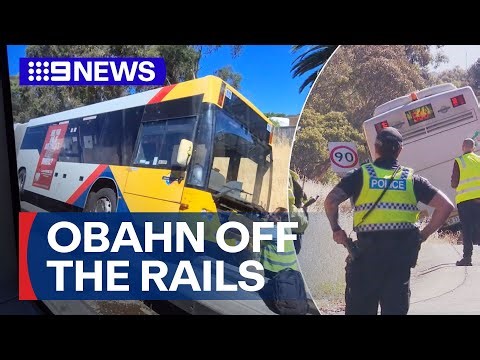 A driver and two passengers escaped serious injury after metro bus lost control | 9 News Australia
