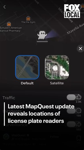 MapQuest has introduced a new feature to its free mapping service that allows users to locate known automated license plate readers and other public surveillance cameras.