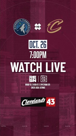 Cavs vs. Timberwolves on Cleveland's 43 and RESN