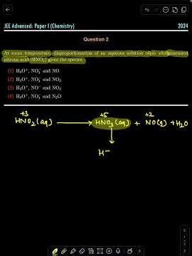 JEE Advanced PYQ | Disproportionation of Nitrous Acid (HNO2) | Find the Species Formed