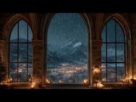 From the Old Window Watching Gentle Snowfall with Soft Piano and Quiet Winter Ambience