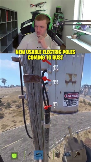 Reacting to New Electric Poles in Rust 💀 #oilrats #rust #shorts