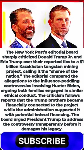 NY Post Drops Bombshell on Trump Jr. & Eric: ‘Shame Of The Nation!’