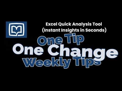 Excel Quick Analysis Tool (Instant Insights in Seconds)