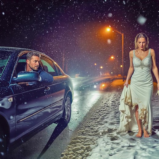 Single Dad Gave a Lift to a Woman with a Torn Dress — She Was the Runaway Bride of a Billionaire… Daniel Hayes tightened his fingers on the steering wheel as the rain hammered down on the worn windshield of his old Ford pickup. Nights like this made everything harder — the roads, the memories, the loneliness. His five-year-old daughter, Lily, slept peacefully in the back seat, hugging her stuffed unicorn that was missing one button eye. “Almost home, peanut,” Daniel whispered. He’d just finished