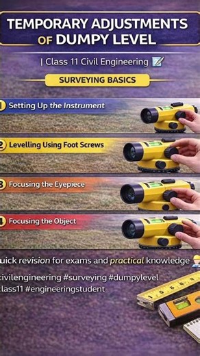 Temporary Adjustments of Dumpy Level | Surveying Basics #shorts