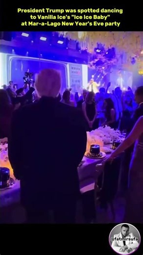 Donald Trump was spotted dancing to Vanilla Ice's "Ice Ice Baby" at Mar-a-Lago New Year's Eve party