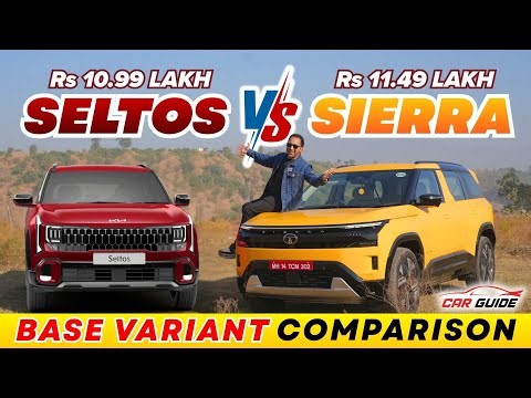 Tata Sierra VS Kia Seltos - Base Variant Comparison 🔥 Sierra Smart+ vs Seltos HTE 🤯 Best SUV ?🔥