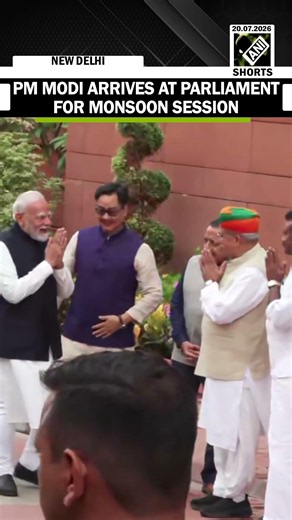 Prime Minister Narendra Modi arrives at Parliament for Monsoon Session