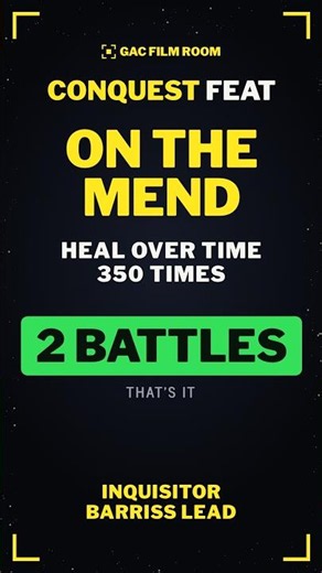 Conquest On the Mend Feat | Inquisitor Barriss Lead Heal Over Time | SWGOH #Shorts