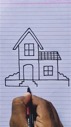 Easy House Drawing and Coloring for Beginners | Step-by-Step Drawing Tutorial