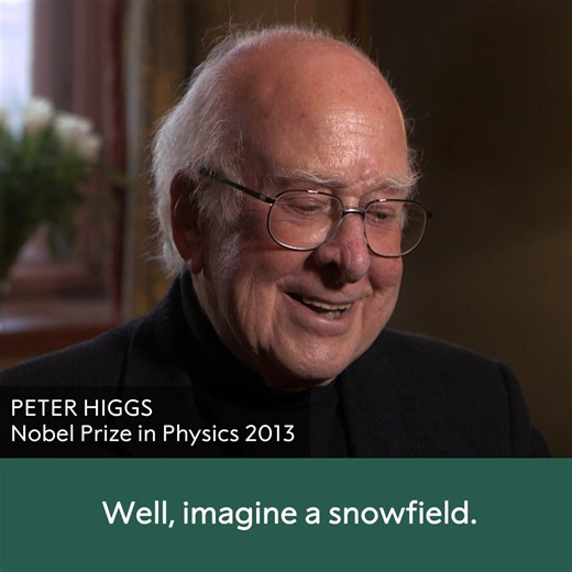 We asked Peter Higgs to describe the Higgs field – which gives particles in our universe mass – in a simple way.Higgs was awarded the 2013 Nobel Prize in Physics along with François Englert for the theory of how particles acquire mass.Learn more: https://t.co/VyxuwyUrqx