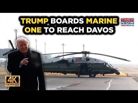 Trump On Marine One Enroute Davos | Air Force One Lands In Zurich | WEF 2026 | 4K | Raw Video