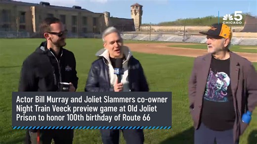 Co-owner Bill Murray previews Joliet Slammers game at old prison for 100th birthday of Route 66