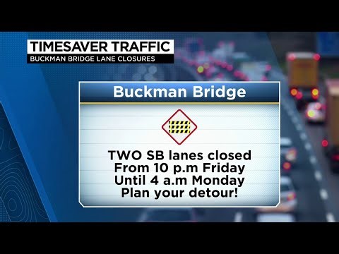 Drivers can expect lane closures on the Buckman Bridge this weekend