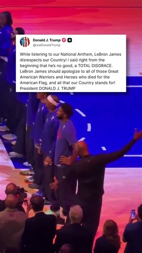 President Trump calls out LeBron James for taking golf swings during the national anthem #shorts
