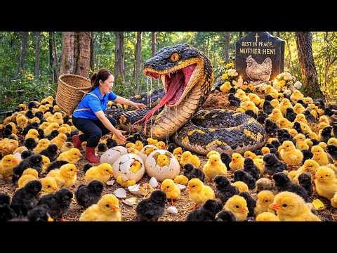 SHOCKING! Giant Python Attacks Hundreds of Chicks Guarding Mother Hen Grave | What will happen?