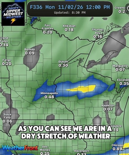 Total estimated rainfall through early November.