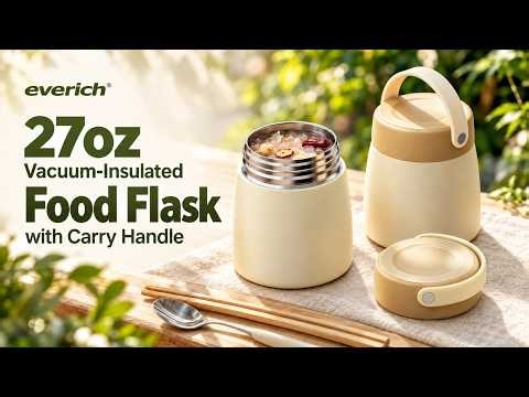 27oz Vacuum-Insulated Food Flask with Carry Handle | EVERICH