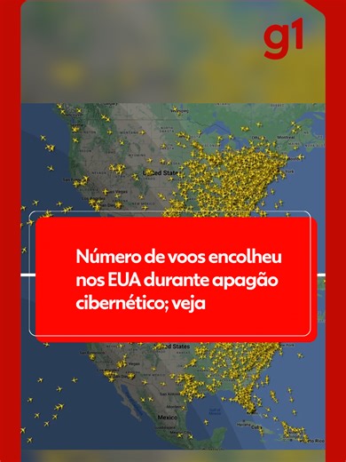✈️ Pane cibernética nos céus - O apagão cibernético desta sexta-feira (19) fez com que os céus dos Estados Unidos ficassem muito menos congestionados do que o comum. Imagens captadas pela plataforma Flightradar24 mostraram impacto da falha em sistemas operacionais da empresa de cibersegurança CrowdStrike em computadores Windows. Diversas companhias aéreas foram afetadas globalmente. Segundo a Flightradar24, a manhã desta sexta-feira teve mil voos comerciais a menos na comparação com o dia anteri