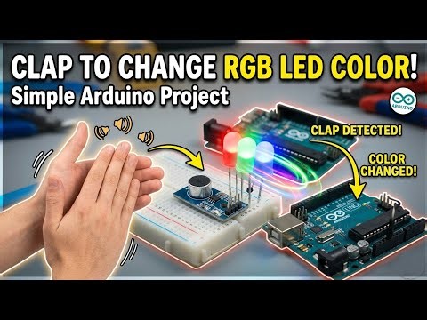 How to change the COLOUR of RGB-LED with a 👏 CLAP 👏 using SOUND SENSOR || ARDUINO PROJECT ||