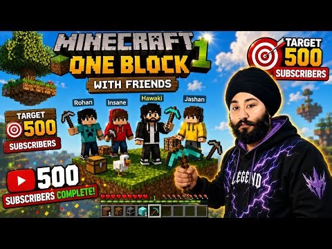 Minecraft One Block Survival With Friends! | 500 Subscribers Special