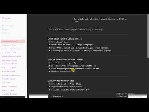 How to Fix Translate Not working in Microsoft Edge