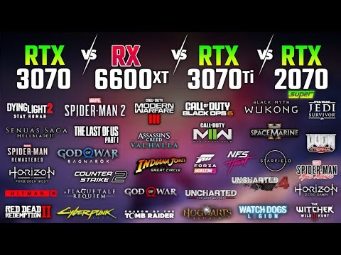 RTX 3070 vs RX 6600 XT vs RTX 3070 Ti vs RTX 2070 SUPER | Test in 33 Games | 1080p