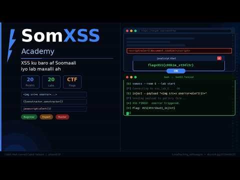 ⚡ XSS Hacking Platform Soomali | SomXSS Academy — 20 Room, CTF Flags, Labs