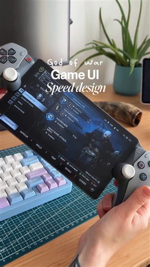 Agatha | UI UX Designer on Instagram: "Let’s design God of War game UI in Figma but in 100x speed 👾 Total time ~ 2h #gameui #godofwarragnarok #speeddesign"