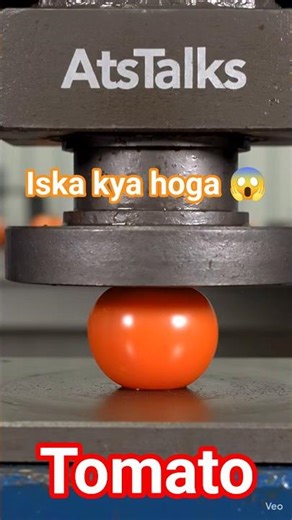 Tomato vs hydraulic pressing machine. #TomatoVsHydraulicPress #HydraulicPress #TomatoJuice