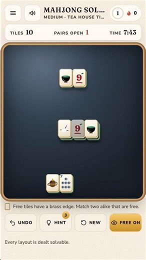 Mahjong Solitaire, clearing the last tiles of the Pagoda layout #shorts