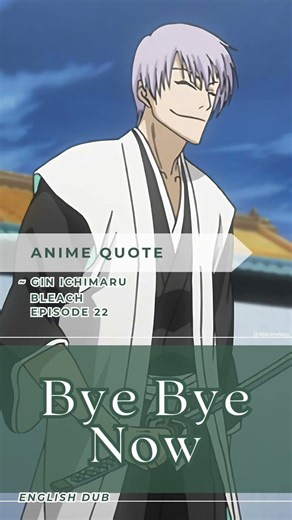 Anime Quote by Gin Ichimaru in the Anime Bleach English Dub Episode 22 #AnimeQuote #bleachanime