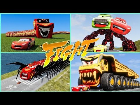 ULTIMATE MULTI-HEADED FIGHT! 🏎️ Centipede McQueen vs Two-Headed Giant | GTA 5 Evolution