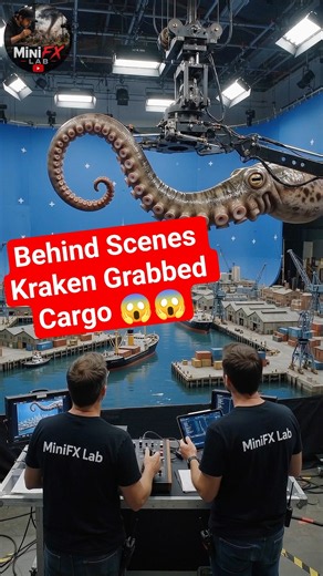 Our Animatronic Kraken Grabbed a Cargo Ship #shorts