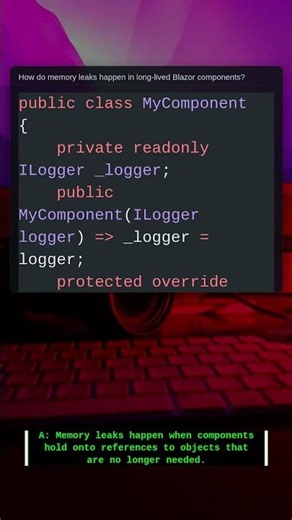 Blazor Memory Leaks | .NET Interview Question #Shorts #Csharp #Coding #Programming