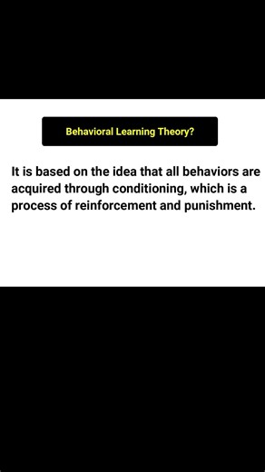 Behavioral Learning Theory #behaviorism #behavioural #learningtheories #learning #education