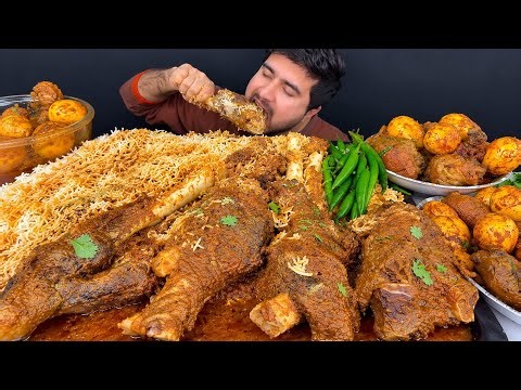 ASMR; Eating Spicy Mutton Curry Eggs Curry Chicken Curry Green Chilli Real Mukbang1080p