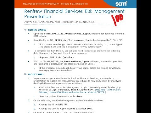 New Perspectives PowerPoint 2019 | Module 4: SAM Project 1a