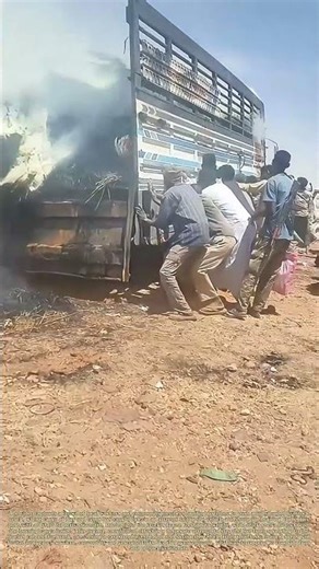 Pushing Against Flames: How a Community Tries To Flip a Burning Truck to Save Its Cargo