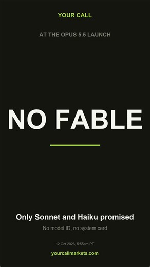 Opus, Sonnet and Haiku all got 5.5 in 15 days. Fable has not - and fell from 78 to 34