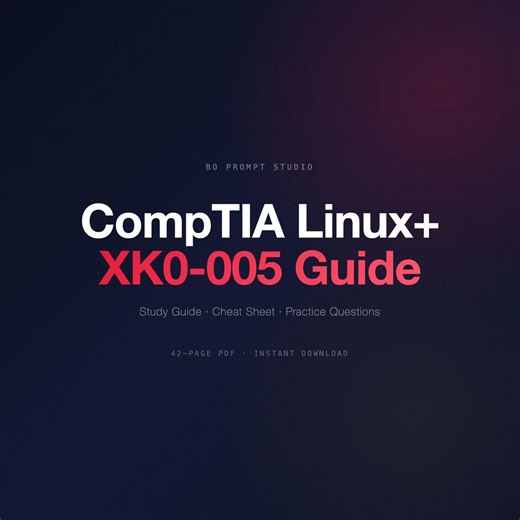 Comptia Linux+ XK0-005 Study Guide | Complete Cheat Sheet for Exam Preparation | Instant Download - Etsy