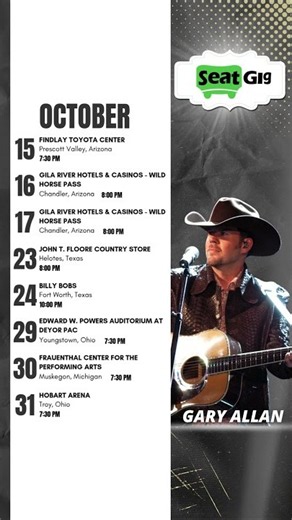 Gary Allan – Tour 2026 🎸🤠
