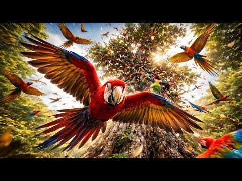 Thousands of Parrots Explode from Tree 🦜 | 4K Ultra HD Wildlife” #wildlife #4kvideo